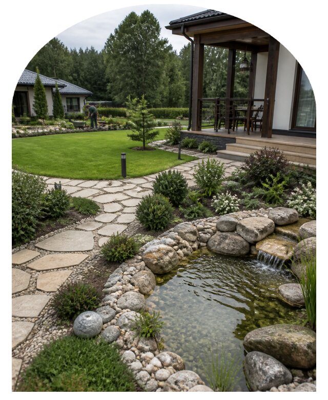 Ландшафтный дизайн под ключ в Солнечногорске по цене от 260200 р. | Метпроект-Слн